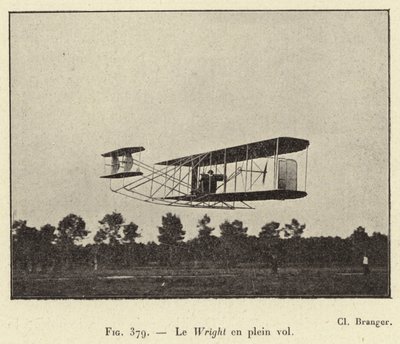 Le Wright en plein vol (metszet) alkotó: French School