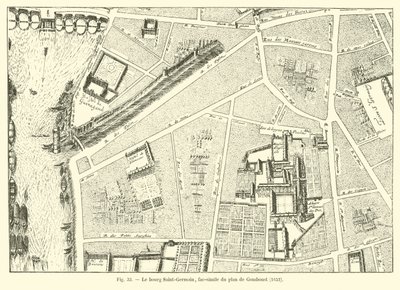 Bourg Saint-Germain, Gomboust tervének fakszimile, 1652 alkotó: French School