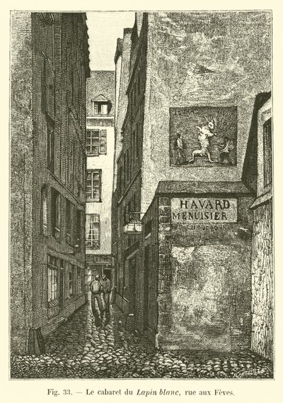 A fehér nyúl kabaré, rue aux Feves alkotó: French School