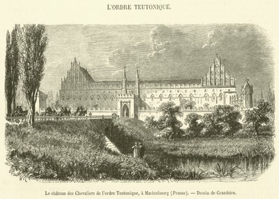 A Német Lovagrend kastélya, Marienburg, Poroszország (metszet) alkotó: French School