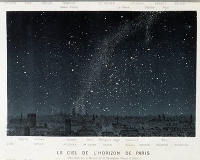Párizs látképe a téli napfordulókor – Amédée Guillemin, Párizs „” Le Ciel” című művében alkotó: French School