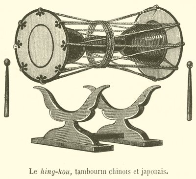 Hing-kou, kínai és japán tambura (metszet) alkotó: French School