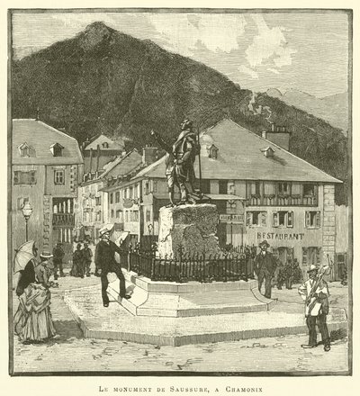 Saussure emlékműve, Chamonix-ban (metszet) alkotó: French School