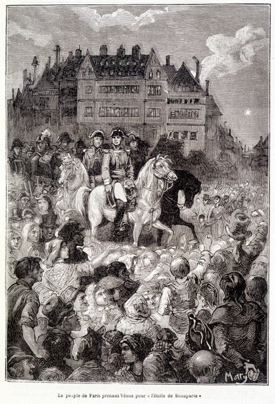 A párizsiak a Vénuszt "Bonaparte csillagának" tekintik - Camille Flammarion "Les terres du ciel" című művében, Marpon  Flammarion szerk., Párizs. alkotó: French School