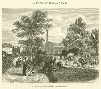 Le square du Temple, Párizs (metszet) alkotó: French School