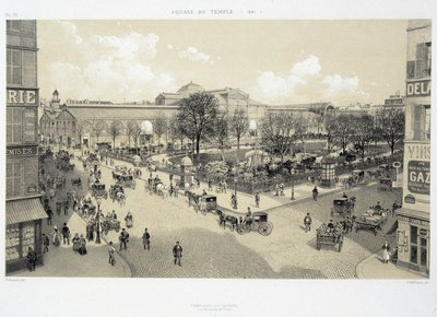 Le square du temple en 1881 - „Párizsban a korokon át: le temple et la rue Royale”, 19. század vége alkotó: French School