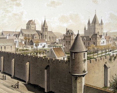 A párizsi templom és a rue Royale, nd. 17. század - „Párizsban a korokon át: a templom és a rue Royale”, 19. század vége alkotó: French School