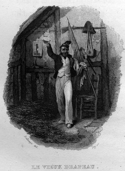 A régi zászló, Chanson de Beranger Pierre Jean de Beranger (1780-1857) francia költő és dalszerző „Művei befejeződnek” című művében (1834). alkotó: French School