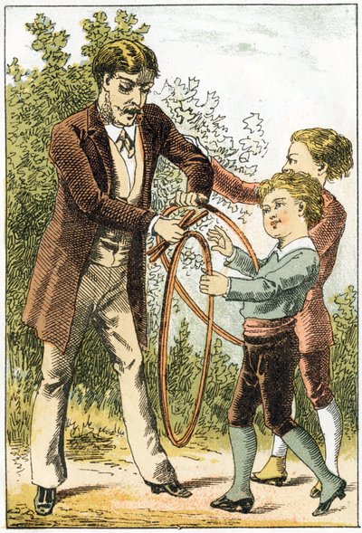 Leon és Lucien jól megtanultak olvasni, és kis tudósokká váltak – a szüleik azért, hogy megjutalmazzák őket, hogy szép karikákat vásároltak – az „Alphabet des petits savants”, 19. század végén (kromolitográfia) alkotó: French School