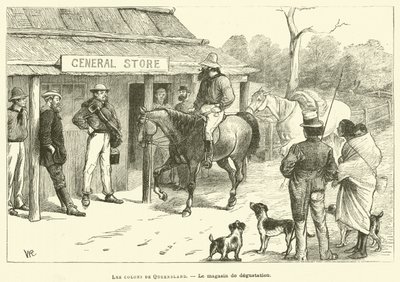 Die Kolonisten von Queensland (Gravur) von French School