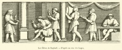 Raphael tanítványai (metszet) alkotó: French School