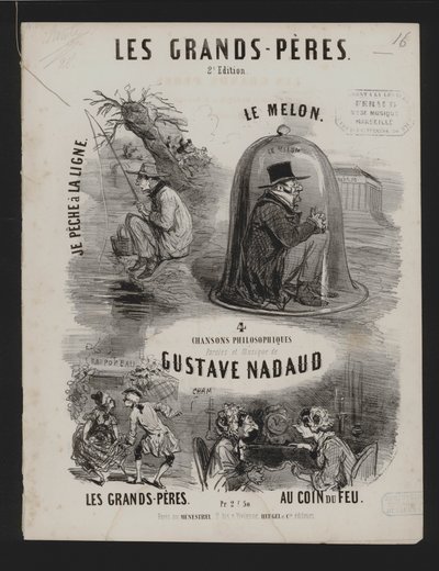 Les Grand Peres, Gustave Nadaud négy filozófiai dala (litho) alkotó: French School