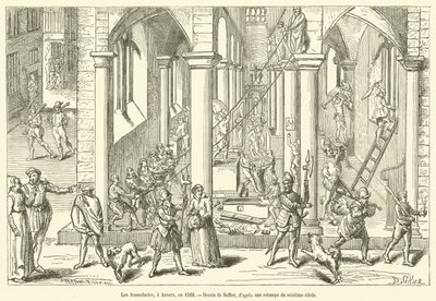 Az ikonoklasztok Antwerpenben, 1566-ban (metszet) alkotó: French School