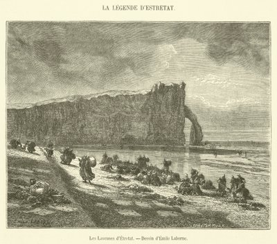 Etretat alátétjei (metszet) alkotó: French School