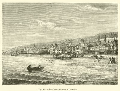 Tengeri fürdőzés Trouville-ben (metszet) alkotó: French School