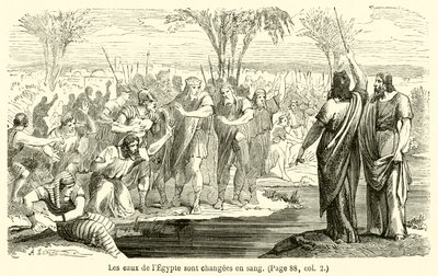 Egyiptom vize vérré változik (metszet) alkotó: French School