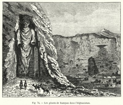A Bamiyan óriások Afganisztánban (metszet) alkotó: French School