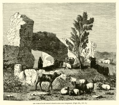 Aroer városait csordák hagyják el (metszet) alkotó: French School