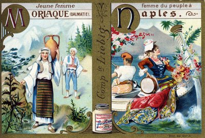 Letter M as Morlac Young Woman and N as Woman of the People in Naples. Women