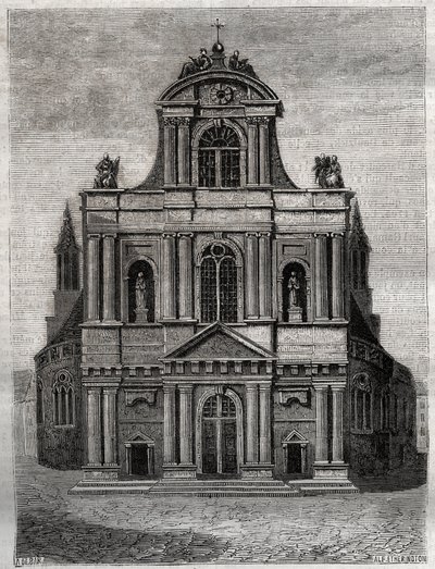Szent Gervais Szent Protais templom (Saint-Gervais-Saint-Protais) (II. Metezeau Kelemen homlokzata) Párizs (4. arr) Metszet „” Párizs fizikai, polgári és erkölcsi történelme: a legrégibb történelmi időktől napjainkig ” írta: Jacques Antoine Dulaure alkotó: French School