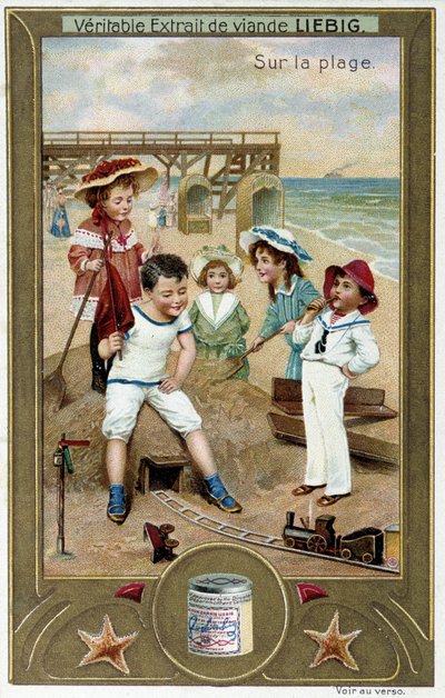Liebig kromolitográfiás sorozat „Strand Game” gyerekeknek. SD. 19. század alkotó: French School