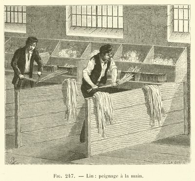 Vászon, kézi fésülés (gravírozás) alkotó: French School