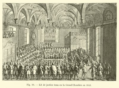 1643-ban a Nagykamarában tartott Lit de Justice alkotó: French School