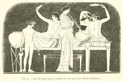 Görög étkezőágyak (metszet) alkotó: French School