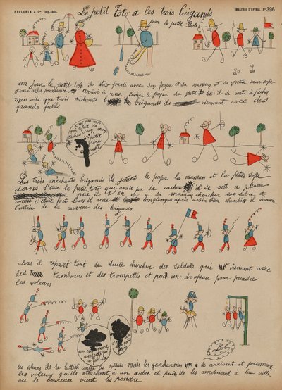 Kis Toto és a három brigand (színes metszet) alkotó: French School