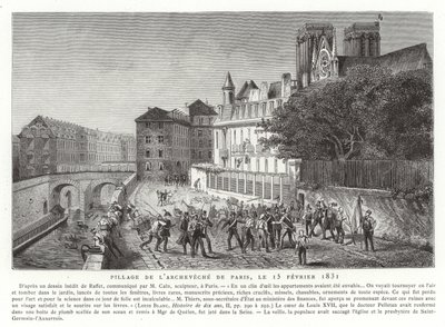 A párizsi érsek palotájának kifosztása, 1831. február 15 alkotó: French School