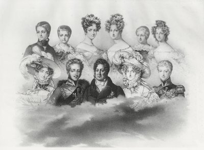 I. Lajos Fülöp és családja 1830-ban (metszet) alkotó: French School