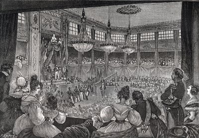 I. Lajos Fülöp letette a királyi esküt a Képviselőház előtt, 1830. augusztus 9. – 1830. évi forradalom: „” I. Lajos Fülöp király (1773-1850) felesküdött az 1830. évi Charta fenntartására az újraegyesült kamarák jelenlétében. a Pa ideiglenes terme alkotó: French School