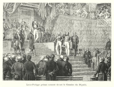 Louis-Philippe esküt tesz a képviselőház előtt alkotó: French School
