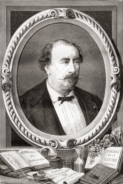 Louis Figuier francia tudós és író, a Les Merveilles de la Science, pub.1870 alkotó: French School