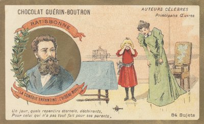 Louis Gustave Fortune Regensbonne (1827-1900), francia levélember, a „La comedie enfantine – L’oiseau mort” (1861) szerzője alkotó: French School