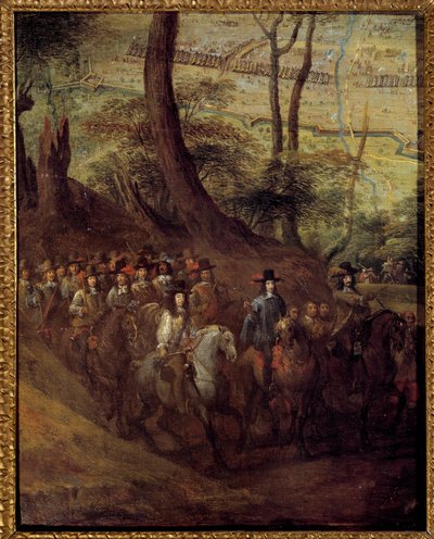 II. Bourbon Lajos, Conde hercege (Bourbon-Conde) (Grand Conde) (1621-1686) vagy Enghien hercege, egy várost ostromló A 17. századi francia iskola festménye. Nap 0,73x0,58 m alkotó: French School