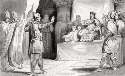 I. Lajos (778-840), az udvari jámbor, Colart „Histoire de France” című művéből, 1840 körül. alkotó: French School