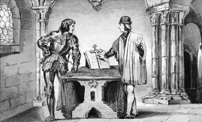 XI. Lajost (1423-83) Merész Károly (1433-77) házi őrizetben tartotta Colart „Histoire de France” című művéből, amely 1840 körül jelent meg. alkotó: French School