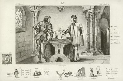 XI. francia Lajos, akit Merész burgundi Károly tartott fogságban Peronne-ban, 1468 alkotó: French School