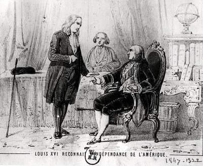 XVI. Lajos (1754-1793) elismeri az amerikai függetlenséget 1783-ban. alkotó: French School