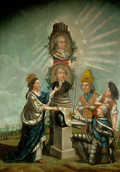 XVI. Lajos és pénzügyminisztere, Jacques Necker, akit Franciaország három birtoka, az arisztokrácia, a klérus és a polgárság csodált ... alkotó: French School