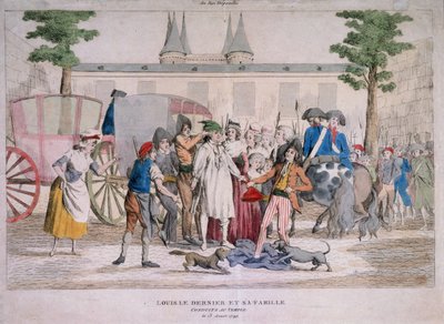 XVI. Lajos és családja a templomba vezetett alkotó: French School