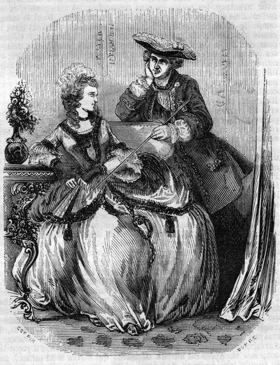 XV. Lajos és Madame de Pompadour, Jeanne Antoinette Poisson (1721-1764) (Marquise de Pompadour) – L.-P. „” Histoire de France” című művében. Anquetil alkotó: French School