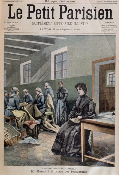 A marseille-i mérgező: Mme massot a Presentines börtönben - couv. in „Le Petit Parisien”” 1903.12.27. (metszet) alkotó: French School