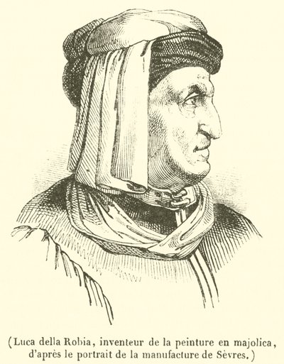 Luca della Robia, a majolikafestészet (metszet) feltalálója alkotó: French School