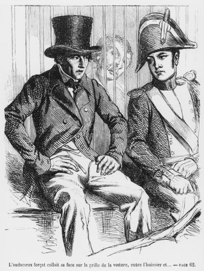 Letartóztatták Lucien de Rubemprét és Vautrint, Honore de Balzac Splendeurs et Miseres des Courtisanes illusztrációja, 1867. alkotó: French School