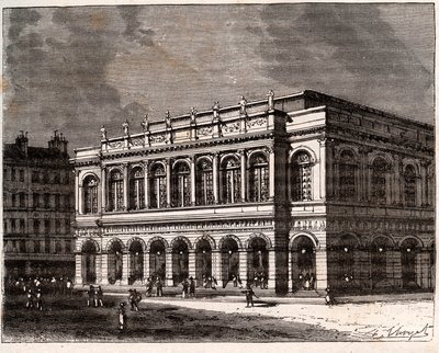 Lyon: Le Grand Theater - metszet a „La France illustree: földrajz, történelem, statisztikai közigazgatás” című könyvében, V.A. Maláta-barna. 1884 alkotó: French School