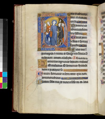 MS 300 f.191v, Krisztus kigúnyolása Jézussal, kínzókkal körülvéve, köztük két zsidó sapkás férfi, a francia Izabella zsoltárából és óráiból, Párizs, 1265-70 körül (toll, tinta és tempera pergamenen) alkotó: French School
