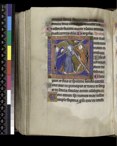 MS 300 f.212v, Terce, a francia Izabella zsoltárából és óráiból, Párizs, 1265–1270 körül (toll, tinta és tempera pergamenen) alkotó: French School