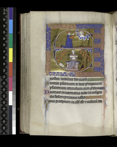 MS 300 f.89v, David Istenhez imádkozik alkotó: French School